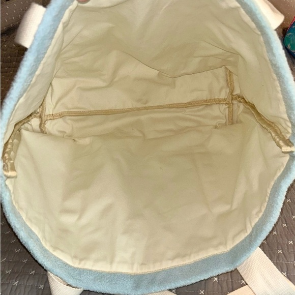 Jadelynn Brooke French Terry Sky Blue Tote with Ivory Straps - Picture 4 of 6